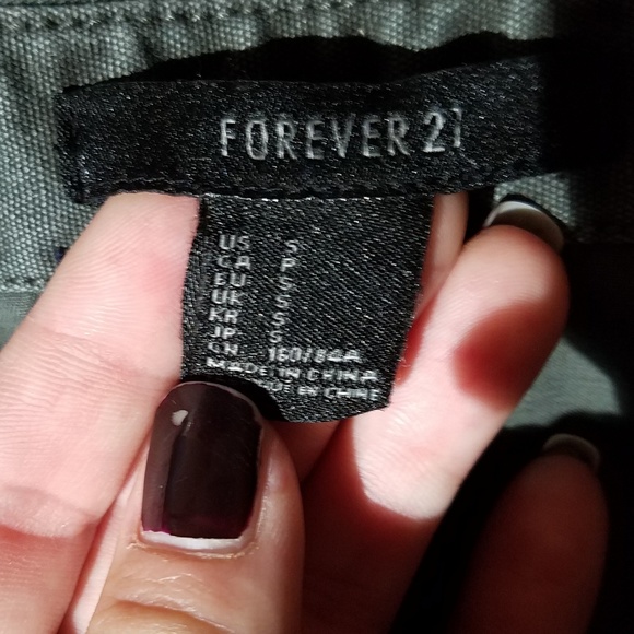 F21 Army Green Button-up - Picture 3 of 6